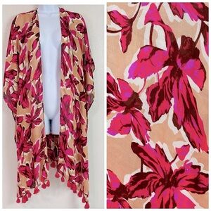 Nordstrom Beige Tuscany Blooms Beach Cover Up OS